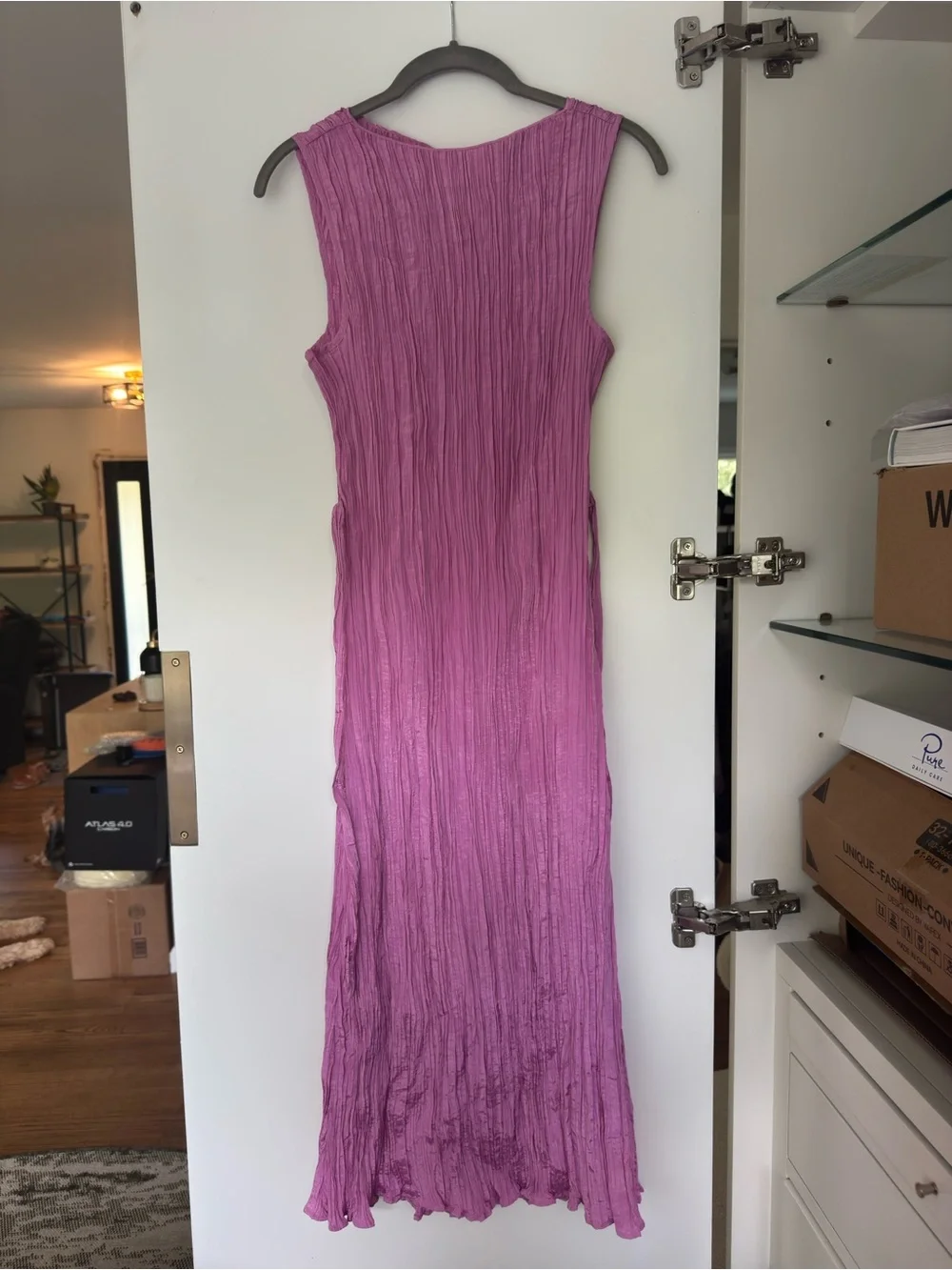 J Crew Sleeveless Pink/lilac Sheath Midi Dress
